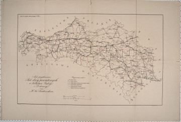 Mapa - Sieć dróg powiatowych w Królestwie Galicji i Lodomerii