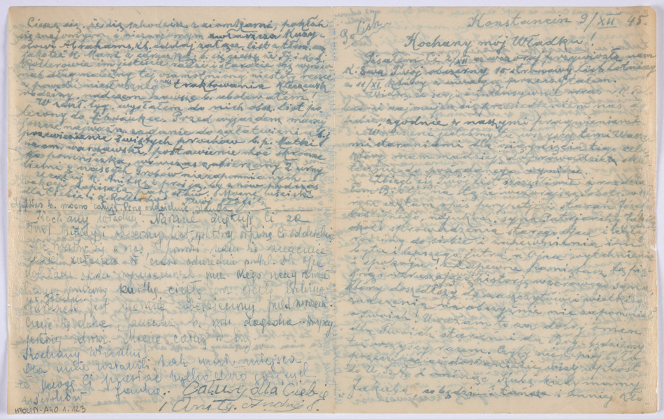 Ujęcie awersu. List 2-kartowy, bifolium. Wszystkie strony zapisane