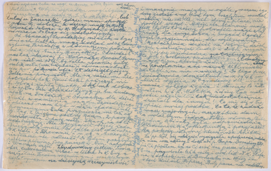 Ujęcie rewersu. List 2-kartowy, bifolium. Wszystkie strony zapisane