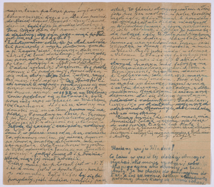 Ujęcie rewersu. List 2-kartowy, bifolium. Wszystkie strony zapisane