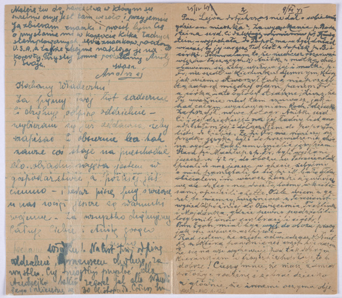 Ujęcie awersu. List 2-kartowy, bifolium. Wszystkie strony zapisane