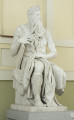 kopia rzeźby nagrobnej Michała Anioła - Ujęcie z przodu skosem do prawej strony; Marmurowa kopia rzeźby Michała Anioła 