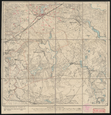Mapa drukowana 1068 Neblin III - Ujęcie z przodu; Mapę 1068 Neblin III opracowano w 1875, a wydano w 1877 roku. Obejmuje obszar w pobliżu miejscowości Neblin, Kreis Neustettin, Reg. Bez. Köslin, Prov. Pommern, dziś Nobliny, pow. szczecinecki, woj. zachodniopomorskie, Polska. Jest jednym z dwóch zachowanych egzemplarzy arkusza przedwojennej mapy topograficznej oznaczonego godłem 1068, zawierającym dane o lokalizacji obiektów i ich nazw w zasobie archiwalnym Flurnamen Sammlung. Na drukowanej mapie ręcznie naniesiono warstwę z numeracją obiektów fizjograficznych odnoszących się do miejscowości: Lubow, dziś Łubowo.