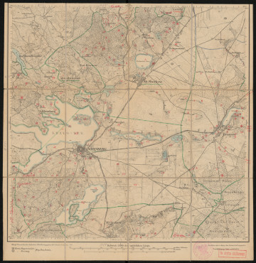 Mapa drukowana - Ujęcie z przodu; Mapę 1155 Nörenberg II opracowano w 1890, wydano w 1892, a dodrukowano w 1911 roku. Obejmuje obszar w pobliżu miejscowości Nörenberg, Kreis Saatzig, Reg. Bez. Stettin, Prov. Pommern, dziś Ińsko, pow. stargardzki, woj. zachodniopomorskie, Polska. Jest jedynym zachowanym egzemplarzem arkusza przedwojennej mapy topograficznej oznaczonego godłem 1155, zawierającym dane o lokalizacji obiektów i ich nazw w zasobie archiwalnym Flurnamen Sammlung. Na drukowanej mapie ręcznie naniesiono warstwę z numeracją obiektów fizjograficznych odnoszących się do miejscowości: Klausburg, dziś Ostrowie; Alt, Neu Storkow, dziś Storkowo, Storkowo Dolne; Friedrichsfelde, dziś Wierzchucice; Karlsthal, dziś Granica; Nörenberg; Grassee, dziś Studnica; Kl. Lienichen, dziś Linówko; Kl. Grünow, dziś Gronówko; Zehrten, dziś Czertyń.