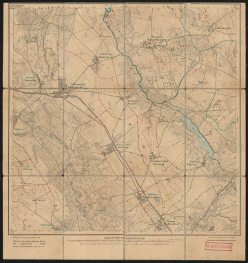 Mapa drukowana 870 Rützenhagen I - Ujęcie z przodu; Mapę 870 Rützenhagen I opracowano i wydano w 1889, a dodrukowano w 1924 roku. Obejmuje obszar w pobliżu miejscowości Rützenhagen, Kreis Schivelbein, Reg. Bez. Köslin, Prov. Pommern, dziś Rusinowo, pow. świdwiński, woj. zachodniopomorskie, Polska. Jest jedynym zachowanym egzemplarzem arkusza przedwojennej mapy topograficznej oznaczonego godłem 870, zawierającym dane o lokalizacji obiektów i ich nazw w zasobie archiwalnym Flurnamen Sammlung. Na drukowanej mapie ręcznie naniesiono warstwę z numeracją obiektów fizjograficznych odnoszących się do miejscowości: Rützenhagen; Boltenhagen, dziś Bełtno; Wussow, dziś Osowo; Elvershagen, dziś Łagiewniki; Lankow, dziś Łąkowo; Liepz, dziś Lipce; Premslaff, dziś Przemysław.