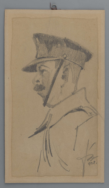 S/G/93/ML - Portret mężczyzny w mundurze, profilem w lewo. 
sygn. p.d.: ZW 928.