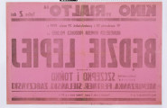 Na różowym papierze w prostokątnym formacie druk zróżnicowanej wielkości czcionką. Afisz promujący dwudniową projekcję komedii produkcji polskiej 