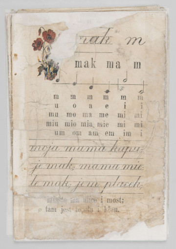 ML/MART/180 - Przedwojenny elementarz do j. polskiego (s. 19-68), z odręcznymi notatkami.