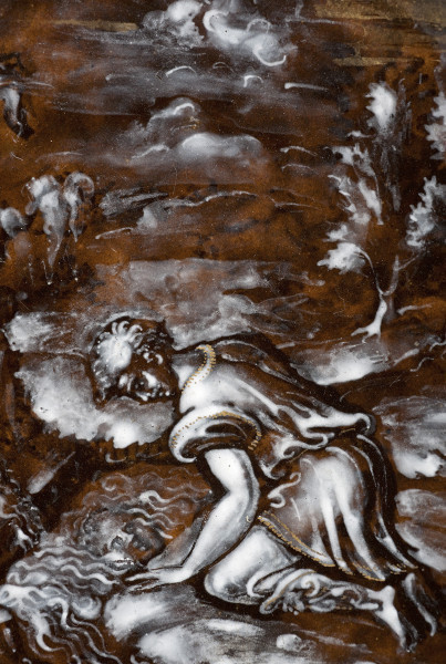 detal awersu - Narcyz klęczący nad strumieniem, wpatrzony we własne odbicie