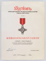 H/2473/MRK/ML - Dyplom nadania Kombatanckiego Krzyża Zasługi. Londyn 1997