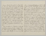 List na papierze kratkowanym, składa się z dwóch kartek (4 strony), wszystkie strony zapisane pismem czytelnym, pochylonym w prawą stronę, czarnym atramentem. Na stronie 3 podkreślone fragmenty.
