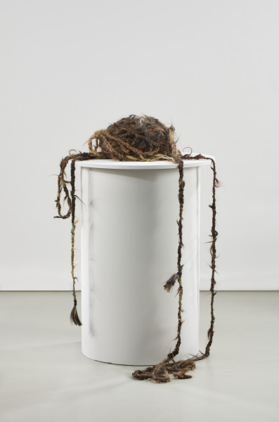 Długa lina zrobiona z warkocza uplecionego z naturalnych ludzkich włosów. Włosy różnią się kolorem i fakturą - różne pukle o podobnej długości zostały splecione ze sobą tak, że przechodzą płynnie, jeden w drugi.