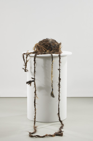 Długa lina zrobiona z warkocza uplecionego z naturalnych ludzkich włosów. Włosy różnią się kolorem i fakturą - różne pukle o podobnej długości zostały splecione ze sobą tak, że przechodzą płynnie, jeden w drugi.