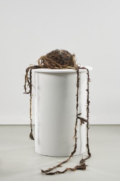 Długa lina zrobiona z warkocza uplecionego z naturalnych ludzkich włosów. Włosy różnią się kolorem i fakturą - różne pukle o podobnej długości zostały splecione ze sobą tak, że przechodzą płynnie, jeden w drugi.